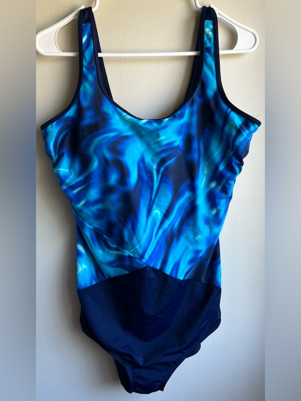 NWOT Lands End Blue Marble One-Piece Swimsuit